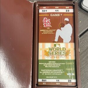 World Series 2011 Commemorative Ticket - Brown (collectible giveaway from game7)